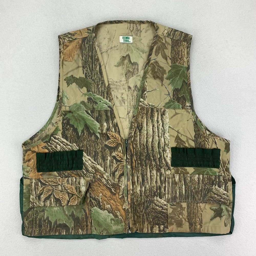 Vintage 80s Ozark Trail Hunting Vest‎ Mens XL RealTree Camo Shooting Game Bag